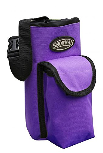 Showman PURPLE Nylon Insulated Cordura Trail Riding Water Bottle Cell Phone Carrier Bag with Pocket and Adjustable Carrier Strap