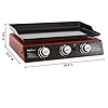 Royal-Gourmet-PD1301R-24-Inch-3-Burner-Portable-Table-Top-Gas-Grill-Griddle-25500-BTUs-Red