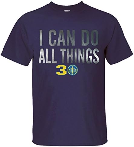CYKK Mens Warriors Curry I Can Do All Things T Shirt dark blue M