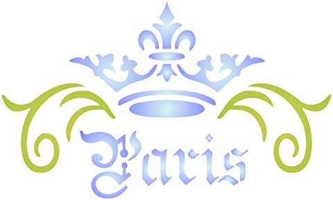 Paris Crown Stencil Reusable Vintage French Themed Word Wall