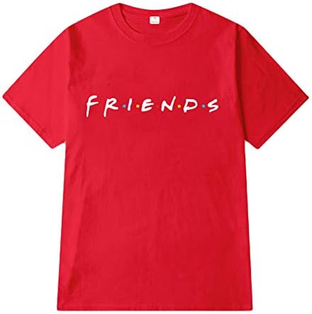 Friends TV Show T Shirts Women Funny Crewneck Tunic Top Short Sleeve Hoodie Girls Plus Size Summer Blouses Boyfriend Style Graphic Tees for Teens Casual Loose Basic Jersey T-shirt Hip Hop Streetwear