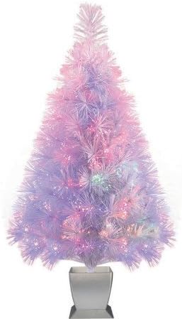 Holiday Time Pre-Lit 32" Fiber Optic Artificial Christmas Tree, White, Color Change Lighting