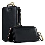 iPhone 6S Case, iPhone 6 Case, iPhone 6 Wallet Case,BENTOBEN Wallet Case Kickstand Faux Leather Zipper Coin Purse Flip Case Detachable Phone Cover Credit Card Slots Holder Case for iPhone 6/6S, Black