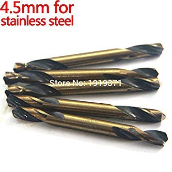Generic 4.5mm : 10 Pcs 4.5mm HSS Double End Twist Drill Bit For Metalworking Drilling Hole In Stainless Steel And Iron