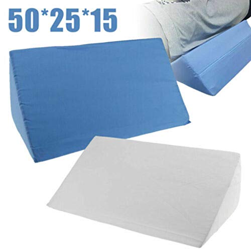 CMrtew Foam Bed Sleep Wedge Acid Reflux Nursing Pillow Hospital Health Care Cushion Pads Leg Elevation Back Lumbar Support Cushions (Blue)