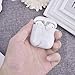 CAGOS for Airpods Case, Cute Marble Protective Hard Cover with Keychain Compatible with Apple Airpods 2nd/1st Generation Case for Women Men, White