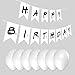TV Show Happy Birthday Party Banner and 10 PCS whites Balloons 12 Inches Latex Balloons, Friends Theme Party Banner and Balloons Ideal for Friends Fan Birthday Party Decorations Supplies