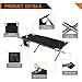 PORTAL Folding Camping Cot, Compact Collapsible Heavy Duty Adult Sleeping Cot Bed with Storage Bag, Great for Travel Tent, Support 300lbs