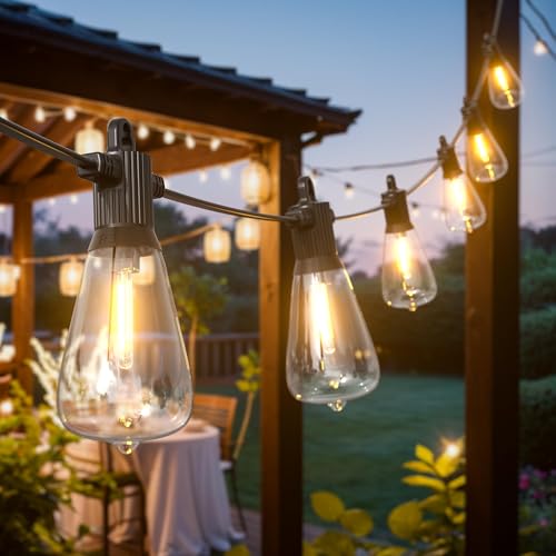 Kawaya IP65 LED Lichterkette Außen Strom 45M, 73+3 Bruchsicher Glühbirnen