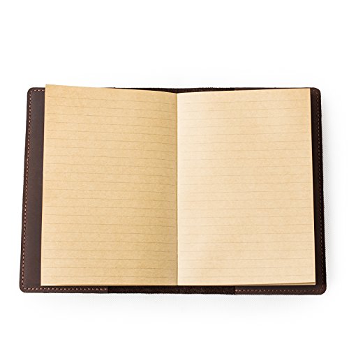 ANCICRAFT-A5-Journal-Notebook-Diary-Leather-Daily-Notepad-Cover-Refillable-Crazy-Horse-Leather-Handmade-Lined-Craft-Paper-Brown-Simple-Classic-Style-for-Office-School-Men-Women-Leather-Journal