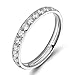 TIGRADE 3mm Women Titanium Engagement Ring Cubic Zirconia Eternity Wedding Band Size 3 to 13.5(Silver, 10)