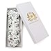 KINGDOM SECRET 100% Cotton Handmade Skinny Floral Tie with Pocket Square Gift Set Men's Neat Necktie(Blue and White)