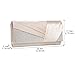 Jubileens Womens Elegant Pleated Satin Crystal Fashion Clutch Evening Bag Purse (champagne)