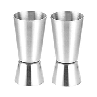 MK Star Pack of Stainless Steel Double-Sided Tools Peg Measures, 30 and 60 ml, Silver