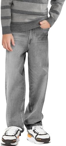 boys denim pants / グレー Amazon.com: Verdusa Boys Jeans Baggy Straight Leg Elastic Waist