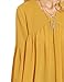 SheIn Women's Bell Sleeve V Neck Dip Hem Pleated Blouse Top Large Yellow