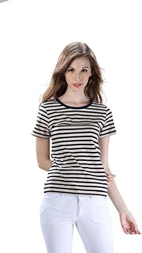 Winner Guess Women Stripe Short Sleeve Tank Tops (Small)