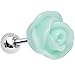 Body Candy Stainless Steel Mint Green Courtship Rose Tragus Cartilage Earring 16 Gauge 1/4