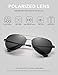 LUENX Men Women Sunglasses Polarized Grey Lens Gun Metal Frame