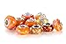 BRCbeads 10Pcs Mix Silver Plate Orange Theme Murano Lampwork European Glass Crystal Charms Beads Spacers