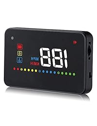 ePathChina   Velocímetro para coche de 3,5 pulgadas, OBD2 II EUOBD, proyector automático, función de alarma inversa