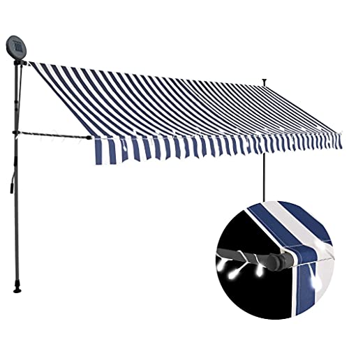 vidaXL Markise Einziehbar Handbetrieben mit LED Wasserabweisend Klemmmarkise Balkonmarkise Sonnenschutz Terrasse Balkon…