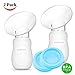 Silicone Breast Pump 2 Pack, Manual Breast Pump with Protective lid, Portable Milk Saver for Breast Feeding, 100% Food Grade Silicone BPA Free(4oz/100ml),Blue