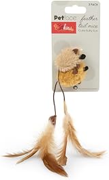 Petface Feather Tail Mice Plush Cat Toy Pack of 2 with Catnip view 4
