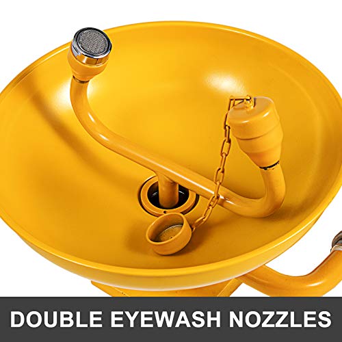 BestEquip Emergency Eyewash Wall Mounted, Eye Wash Safety 304 Stainless Steel, ABS Coating Eye