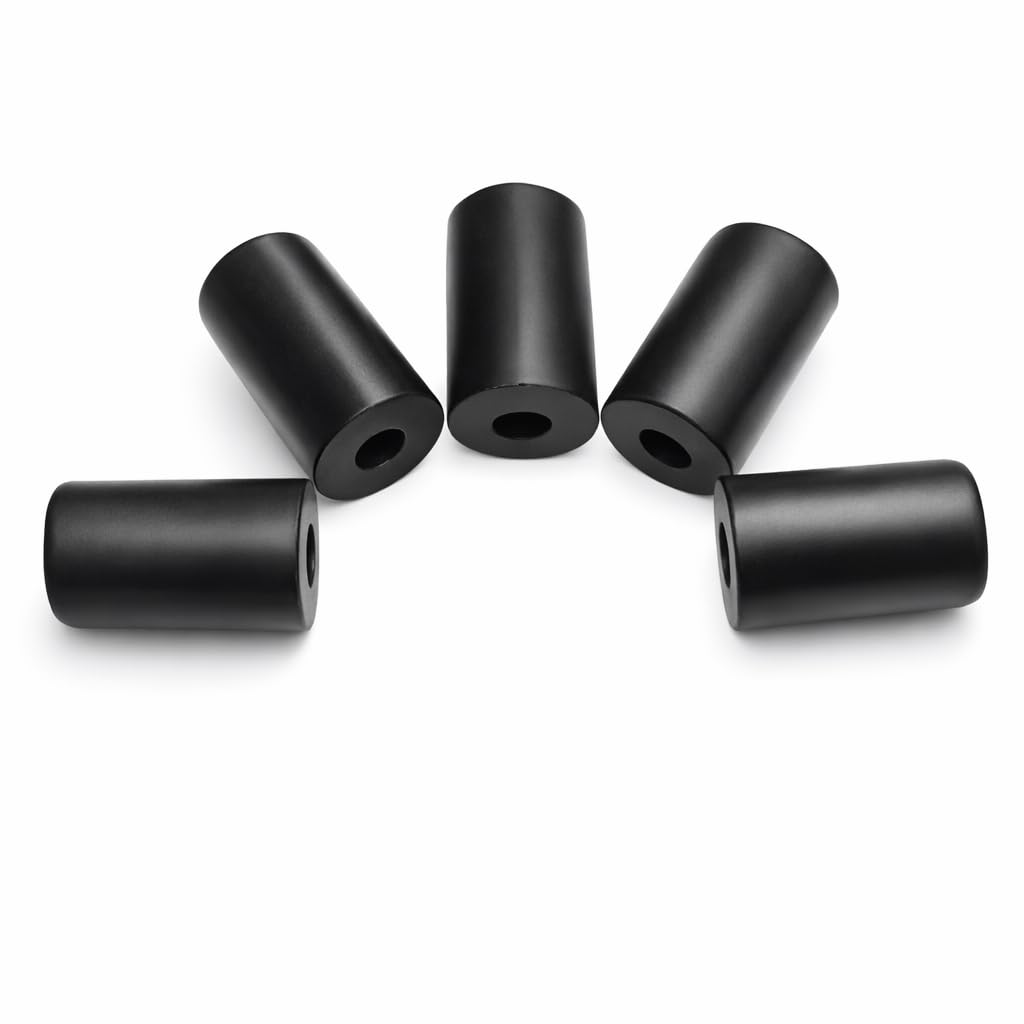Alomejor Cello End Pin Protector Cap, 5 Pack, Non-Slip Mat, Antiwear, Rubber, Full-Size, Black