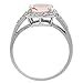 14K White Gold Natural Morganite Ring Cushion-cut 8x8mm Diamond Accent, size 7