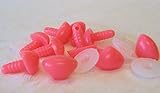 Sassy Bears 12mm Pink D-type Animal Safety Nose for Bear, Doll, Puppet, Plush Animal and Craft - 10 pack