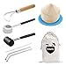 Coconut Opener Set for Young Coconut Opener Kit by FANATU – Premium Food Safe Stainless Steel Coconut Opener Tool & Hammer – Coconut Meat Remover & Straws & Brush & Silicone Mat - ALL IN ONE Carry Bag