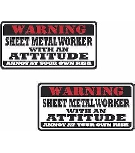 4-Pack Sheet Metal Worker & Ironworker Hard Hat Stickers – 2" Vinyl Decals, Weatherproof Helmet Labels