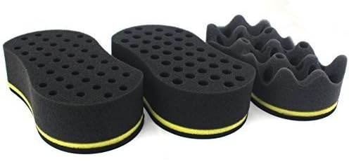 3pcs Magic S-Curve Barber Sponge Brush for Twists/Coils/ Dreads by Sinsun (8MM&amp;10MM),Black by Sinsun