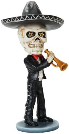 Pacific Trading Skeleton Mariachi Trumpet Player Day of The Dead Bobblehead Toy
