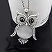 Latigerf Women's Lucky Vintage Owl of Night Pendant Necklace and Long Chain Vintage Created-opal