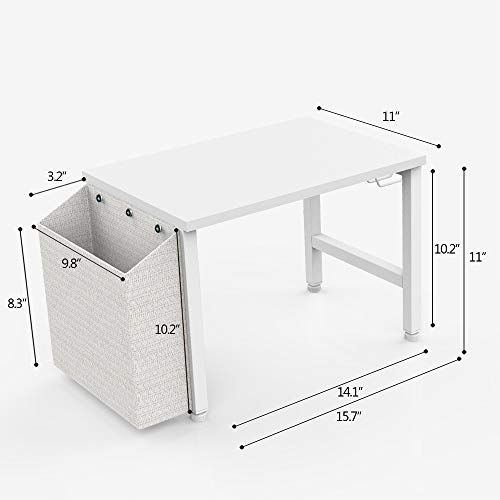 VEDECASA White Wooden Under Desk Printer Stand Holder with Storage Bin