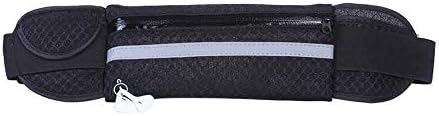 Breathable Bounce Free Pouch Bag, Fanny Pack Workout Belt Sports Waist Pack Belt Pouch for Apple iPhone 7 SE 6 6+ 5C Samsung Note Galaxy in Running Walking Cycling Gym with Extender (Black)