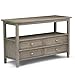 SIMPLIHOME Warm Shaker SOLID WOOD 48 inch Wide Transitional Transitional Modern Console Sofa Entryway Table in Distressed Grey with Storage, 4 Drawers, for the Living Room, Entryway and Bedroom