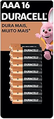 DURACELL - Pilha Alcalina AAA, Palito com 16 unidades