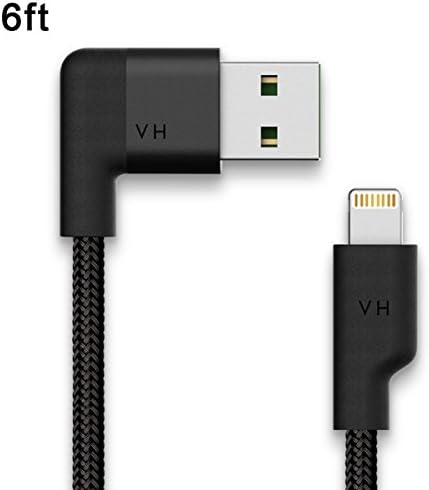 Touchshop iPhone Cable 6ft/1.8M Nylon Braided Lightning to USB Cable Cord Charger for iPhone 7/7 Plus/6/6s/6 plus/6s plus, iPhone 5/5s/5c,iPad, iPod and More- Apple MFi Certified- Black