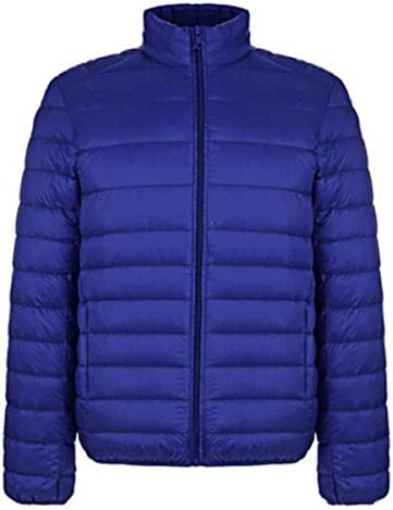 Cheezi Shop Winter Jacket Men New Couples Coats Ultra-light Slim Fit Stand-Collar Cotton-Padded Solid Parkas Duck Down 3XL X320 Sapphire Blue S