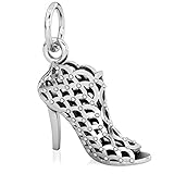 Authentic BELLA FASCINI High Heel Stiletto Shoe Bead Charm - Lace Boot - Sterling Silver - Fits Bracelets