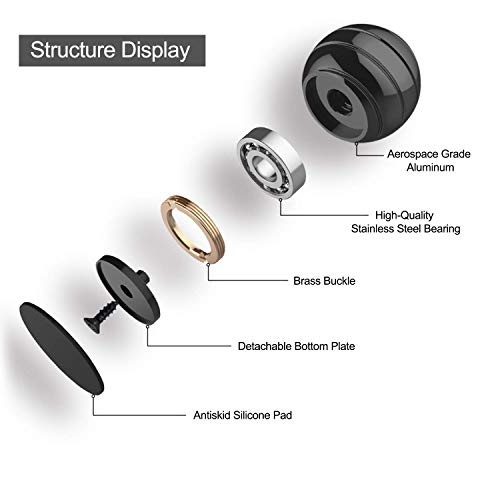 BeautyChen Kinetic Desk Toy for Adults Office Stress Relief with Full Body Optical Illusion Stress Anxiety Relief Metal Ball for Kids and Adults (Black) - Thumbnail 2