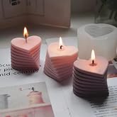 Silicone Candle Molds - 3D Rotating Love Heart Body Hugging Rose Moulds For Soy & Beeswax Candles