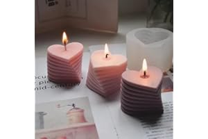 SLOWLYTALK Candle Molds - Silicone Mold for Candles Making, DIY 3D Moulds for Soy Wax, Beeswax, Scented Candle, Valentine's Day Gifts (Rotating Love)