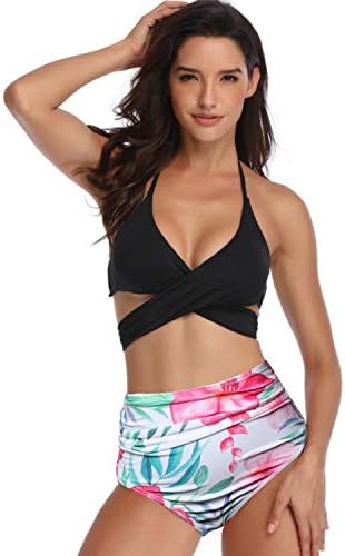 Ehpow Women One Piece Bikini Swimsuit Push Up Tankini Monokinis Swimwear High Waisted Swimming Costume Bathing Suit