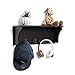 VASAGLE Entryway Hanging Coat Rack, with 3 Double Hooks, Wall Floating Shelf, Espresso
