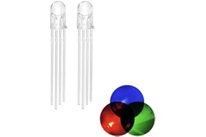CLEISCRY 100pcs 5mm RGB LED Emitting Diode Micro Indicator Red Green Blue Multicolor Common Anode Cathode DIY PCB Circuit Bulb (5mm Transparent Anode RGB 100pcs)